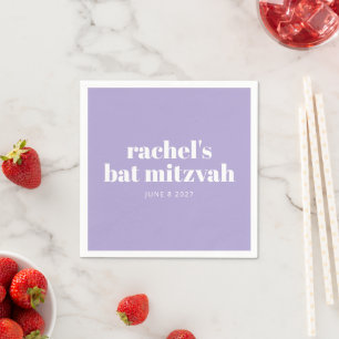 Aangepast geblazen typografie Modern Lavender Bat  Servet