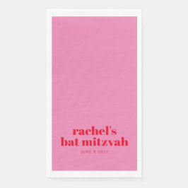 Aangepast geblazen typografie Roze Matig Bat Mitzv Servet