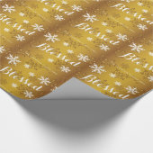 Aangepast Geblessed Gouden Kerst Inpakpapier (Hoek)