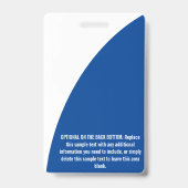 Aangepast gebogen kleurBlok donkerblauw Profession Badge (Achterkant)