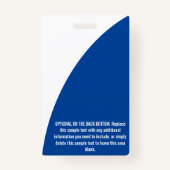 Aangepast gebogen kleurBlok donkerblauw Profession Badge (Achterkant)