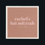 Aangepast gebold Typografie Terracotta Pink Bat Mi Servet<br><div class="desc">Moderne en eenvoudige gepersonaliseerde vleermuis mitzvah servetten met vettige typografie in terracotta en roze.</div>