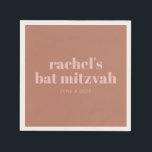 Aangepast gebold Typografie Terracotta Pink Bat Mi Servet<br><div class="desc">Moderne en eenvoudige gepersonaliseerde vleermuis mitzvah servetten met vettige typografie in terracotta en roze.</div>