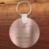 Aangepast geborsteld metaal promotionele bedrijfsn sleutelhanger (Voorkant)