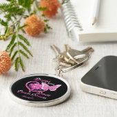 Aangepast geborsteld om borstkankeroverlevende te sleutelhanger (Zijkant)