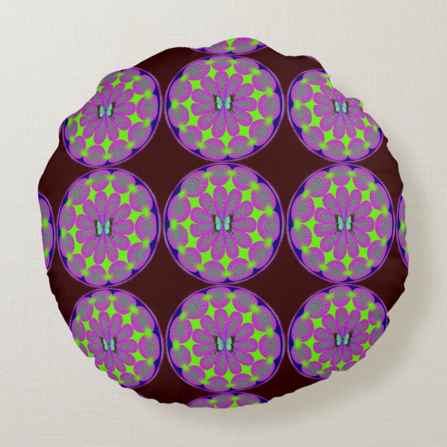 Aangepast geborsteld polyester Ronde Sierkussen (1 Rond Kussen (Achterkant)