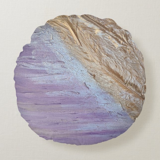 Aangepast geborsteld polyester Ronde Sierkussen (1 Rond Kussen (Voorkant)