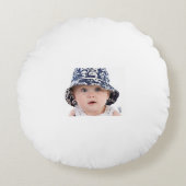 Aangepast geborsteld polyester Ronde Sierkussen (1 Rond Kussen (Voorkant)