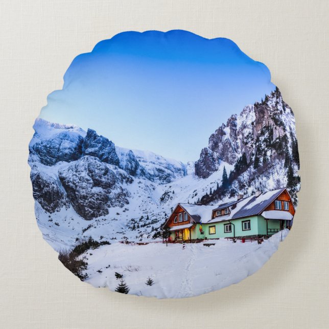 Aangepast geborsteld rond Sierkussen Malaiesti Rond Kussen (Voorkant)