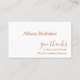 Aangepast gebrand Sinaasappel Geef Bedankt Thanksg Plaatskaartje