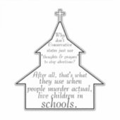 Aangepast gebruik "Gedachten en gebeden" voor abor Sticker (Voorkant)