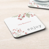 Aangepast gebruik van botafereelroze bessen bier onderzetter (Linkerzijde)