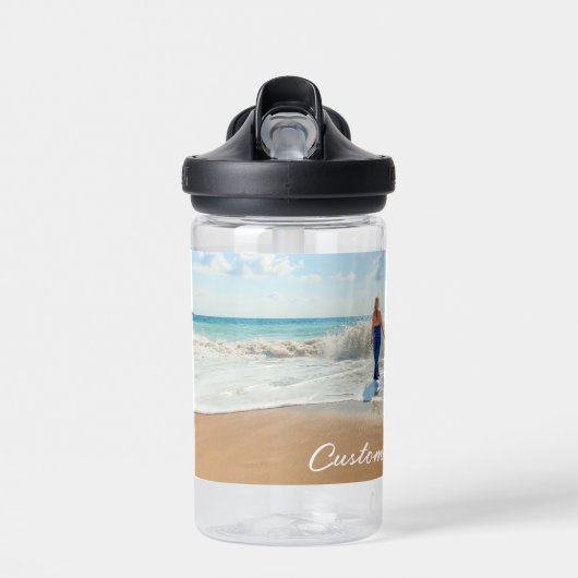 Aangepast gebruik van de flesje met fototekst Wate Waterfles (Voorkant)