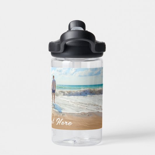 Aangepast gebruik van de flesje met fototekst Wate Waterfles (Achterkant)