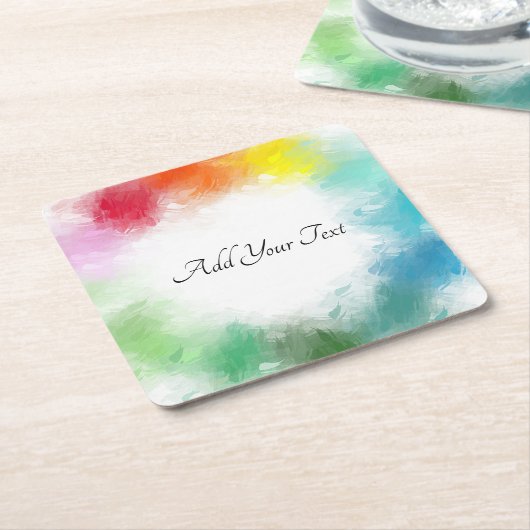 Aangepast gecalligrafeerd Manuscript Kleurrijke Mo Kartonnen Onderzetters (Schuin)