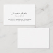 Aangepast gecalligrafeerde elegante moderne eenvou visitekaartje (Voorkant / Achterkant)