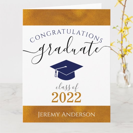 Aangepast gecongratiseerd Afstuderen naam en jaar  Kaart (Gele Bloem)