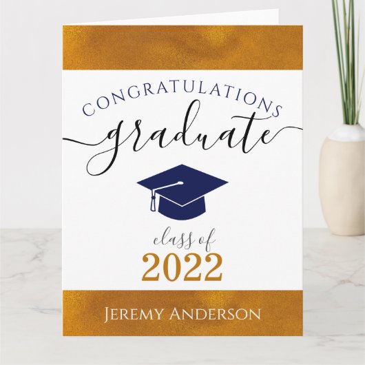 Aangepast gecongratiseerd Afstuderen naam en jaar  Kaart (Voorkant)