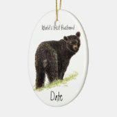 Aangepast gedateerd Beer voor beste man-zwart were Keramisch Ornament (Links)