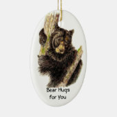 Aangepast gedateerd Beer voor je zwarte Beer Keramisch Ornament (Rechts)