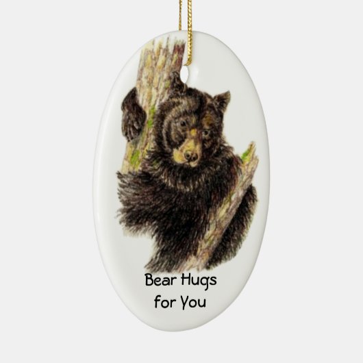 Aangepast gedateerd Beer voor je zwarte Beer Keramisch Ornament (Rechts)