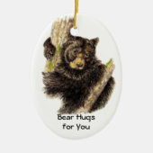 Aangepast gedateerd Beer voor je zwarte Beer Keramisch Ornament (Voorkant)