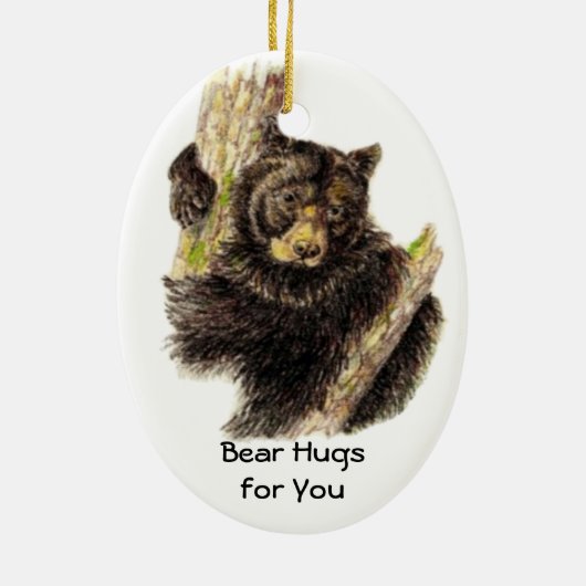 Aangepast gedateerd Beer voor je zwarte Beer Keramisch Ornament (Achterkant)