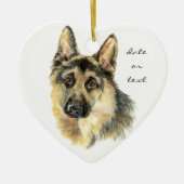 Aangepast gedateerd Duits herder, hond, huisdier Keramisch Ornament (Voorkant)