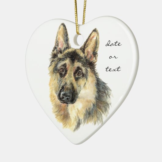 Aangepast gedateerd Duits herder, hond, huisdier Keramisch Ornament (Links)