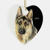 Aangepast gedateerd Duits Shepherd Pet Dog Keramisch Ornament (Rechts)