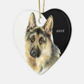 Aangepast gedateerd Duits Shepherd Pet Dog Keramisch Ornament (Links)