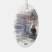 Aangepast gedateerd Edgar Allan Poe de Raven Poem Keramisch Ornament (Rechts)