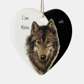 Aangepast gedateerd Ik hou van Wolven, Waterverf D Keramisch Ornament (Rechts)