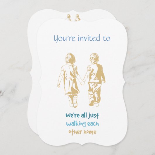 Aangepast gedateerd Jubileum Nodig Hand in Hand ui Kaart (Voorkant / Achterkant)