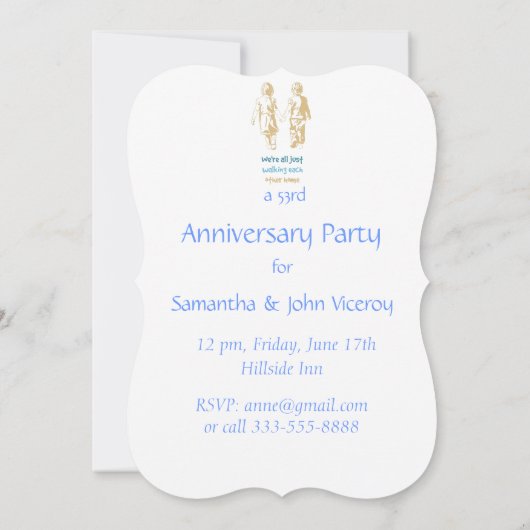 Aangepast gedateerd Jubileum Nodig Hand in Hand ui Kaart (Achterkant)