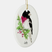 Aangepast gedateerd Roos Breukbek, vogeldier Keramisch Ornament (Rechts)