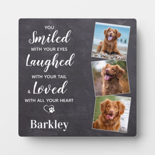 Aangepast gedenken 3 Foto Pet Dog Memorial Fotoplaat (Voorkant)