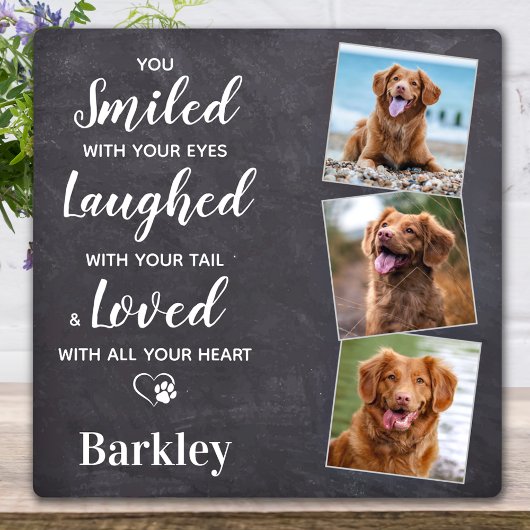 Aangepast gedenken 3 Foto Pet Dog Memorial Fotoplaat