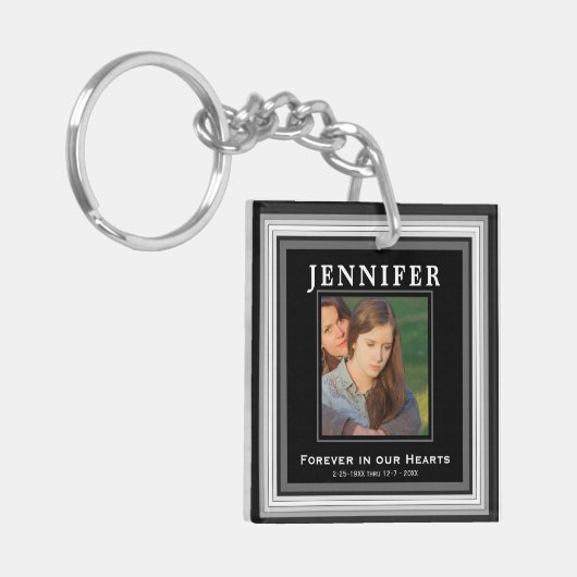 Aangepast gedenkteken | Houdbaarheid Sleutelhanger (Voorkant Links)