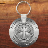 Aangepast gedenkteken met Cross-Sleutelhanger Sleutelhanger (Voorkant)