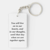 Aangepast gedenkteken met foto sleutelhanger (achterkant)