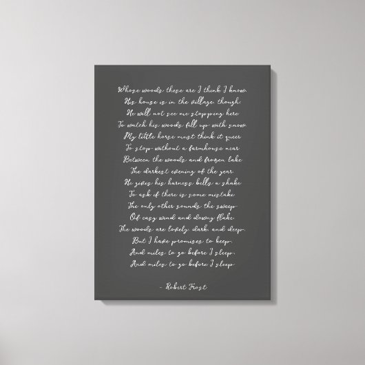 Aangepast gedicht afdrukken op Canvas (Voorkant)