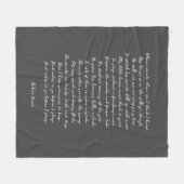 Aangepast gedicht Song Lyric Quote Fleece Deken (Voorkant (Horizontaal))