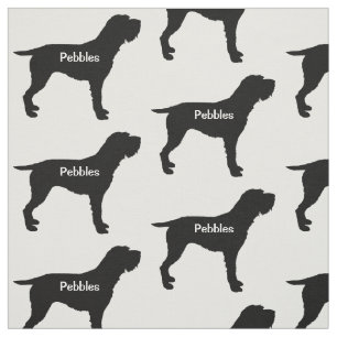 Aangepast, gedraaid, gekleurd Griffon Dog Silhouet Stof