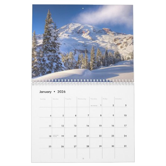 Aangepast gedrukte kalender "Mountains of Washingt (Jan 2026)