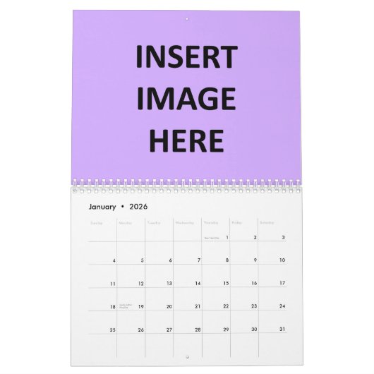 Aangepast gedrukte maandelijkse Sjabloon voor de k Kalender (Jan 2026)