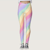 Aangepast Geel Blauw Groen Paarse Vrouwen Kleurrij Leggings (Voorkant)