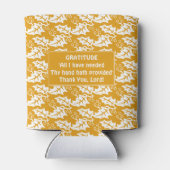 Aangepast geel bloemige GRATITUDE Blikjeskoeler (Achterkant)
