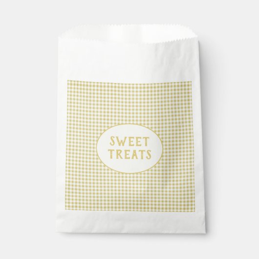 Aangepast  Geel Checkerboard Patroon Bedankzakje (Voorkant)