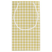 Aangepast  Geel Checkerboard Patroon Klein Cadeauzakje (Achterkant)